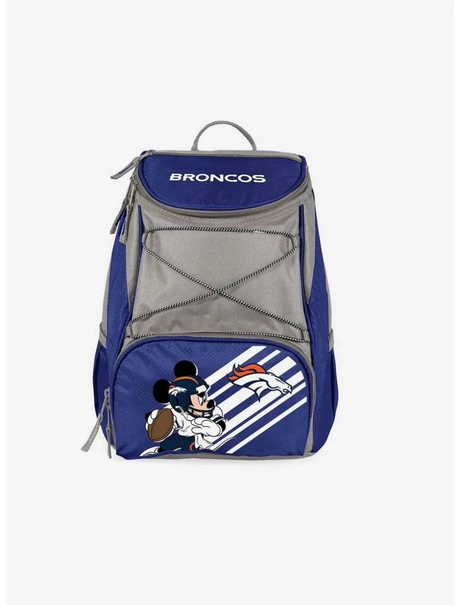 Disney Mickey Mouse NFL Denver Broncos Themed Cooler Backpack for Lunch Box & Outdoor Activities