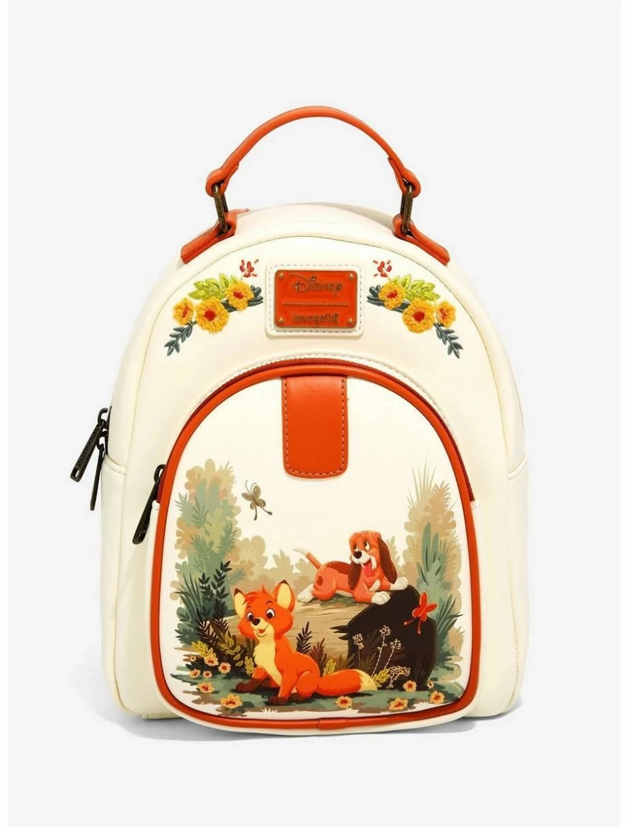 Loungefly Disney Fox and The Hound Floral Mini Backpack - Exclusive BoxLunch Collectible
