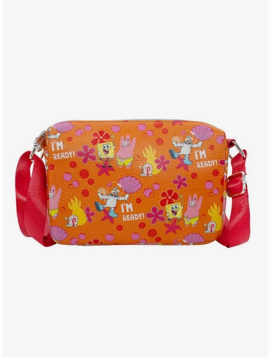 "SpongeBob SquarePants 'I'm Ready' Horizontal Crossbody Bag for Fun & Style"