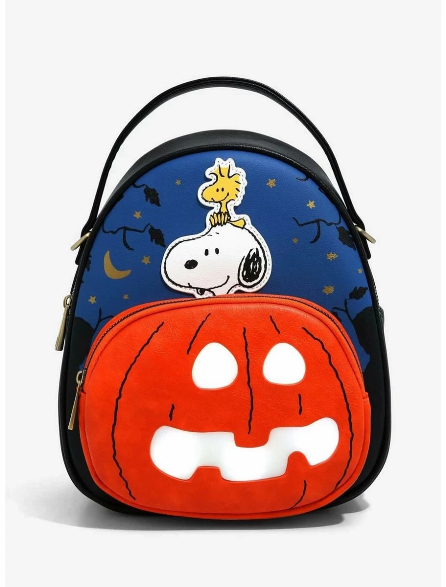 "Light-Up Snoopy & Woodstock Great Pumpkin Mini Backpack – BoxLunch Exclusive Convertible Bag"