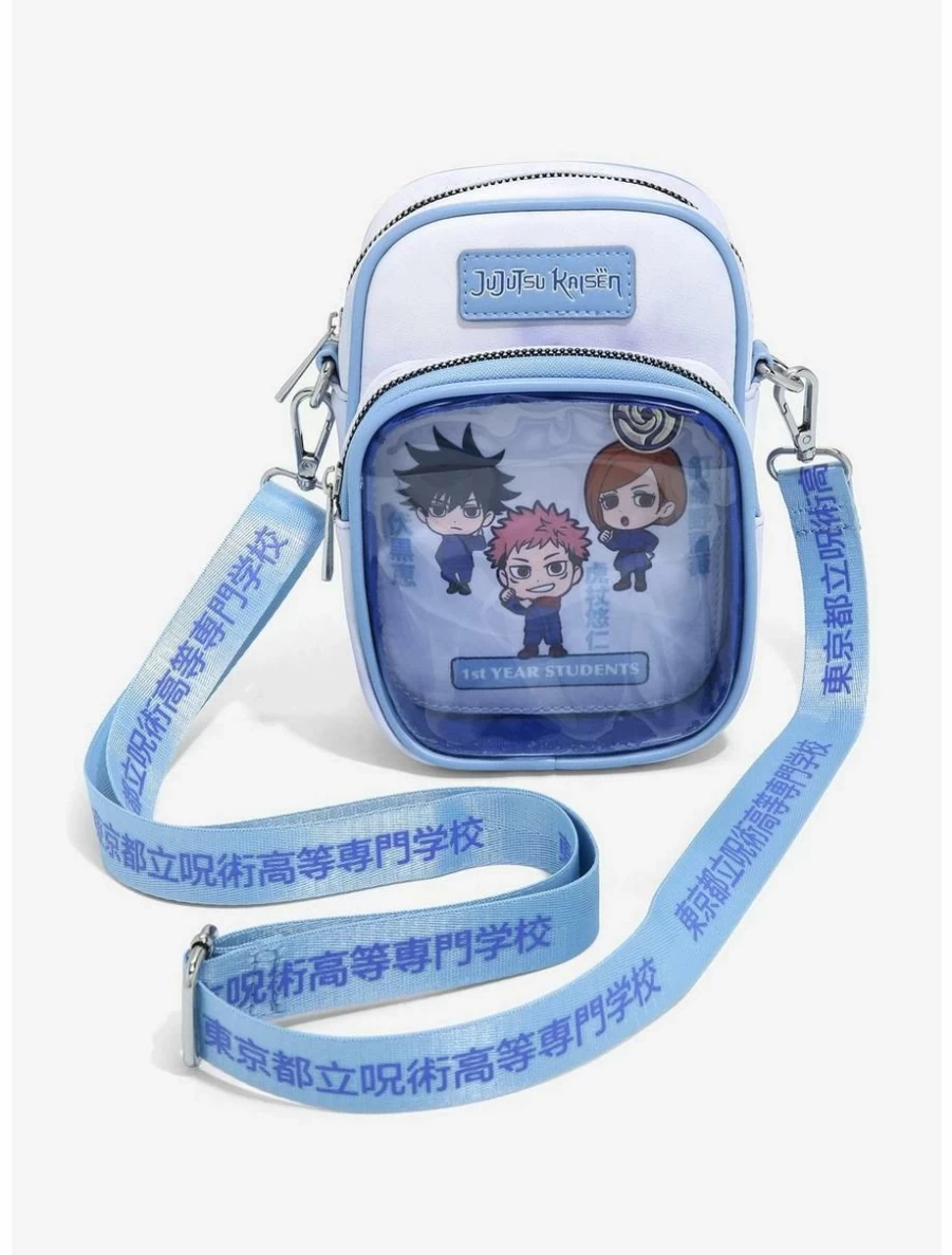 "Jujutsu Kaisen Chibi Anime Crossbody Bag - First Year Sorcerers Collectible Pin Pouch (BoxLunch Exclusive)"
