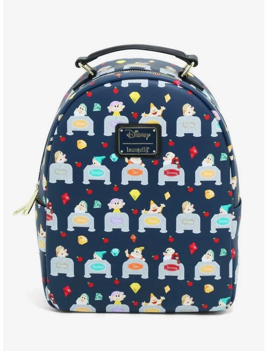 Loungefly Disney Snow White and the Seven Dwarfs Mini Backpack - Allover Print Design, BoxLunch Exclusive