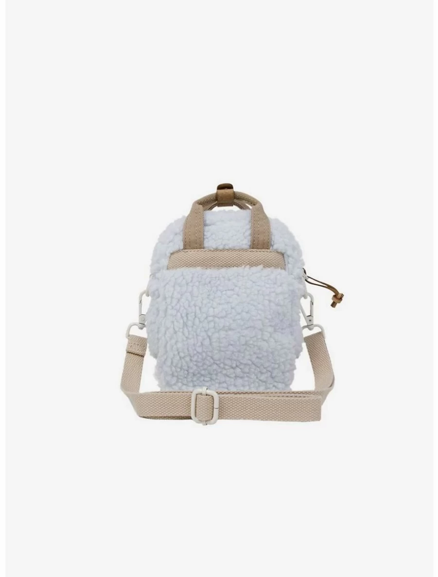 "Mini Crossbody Bag - Fluffy Blue Lotus & Hazelnut Design, Cute Doughnut Macaron Style"