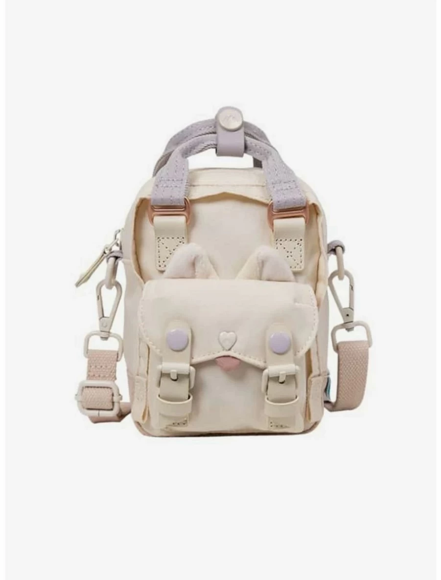Doughnut Macaroon Tiny Fairies & Friends Series Sheer Pink & Powder Purple Crossbody Bag