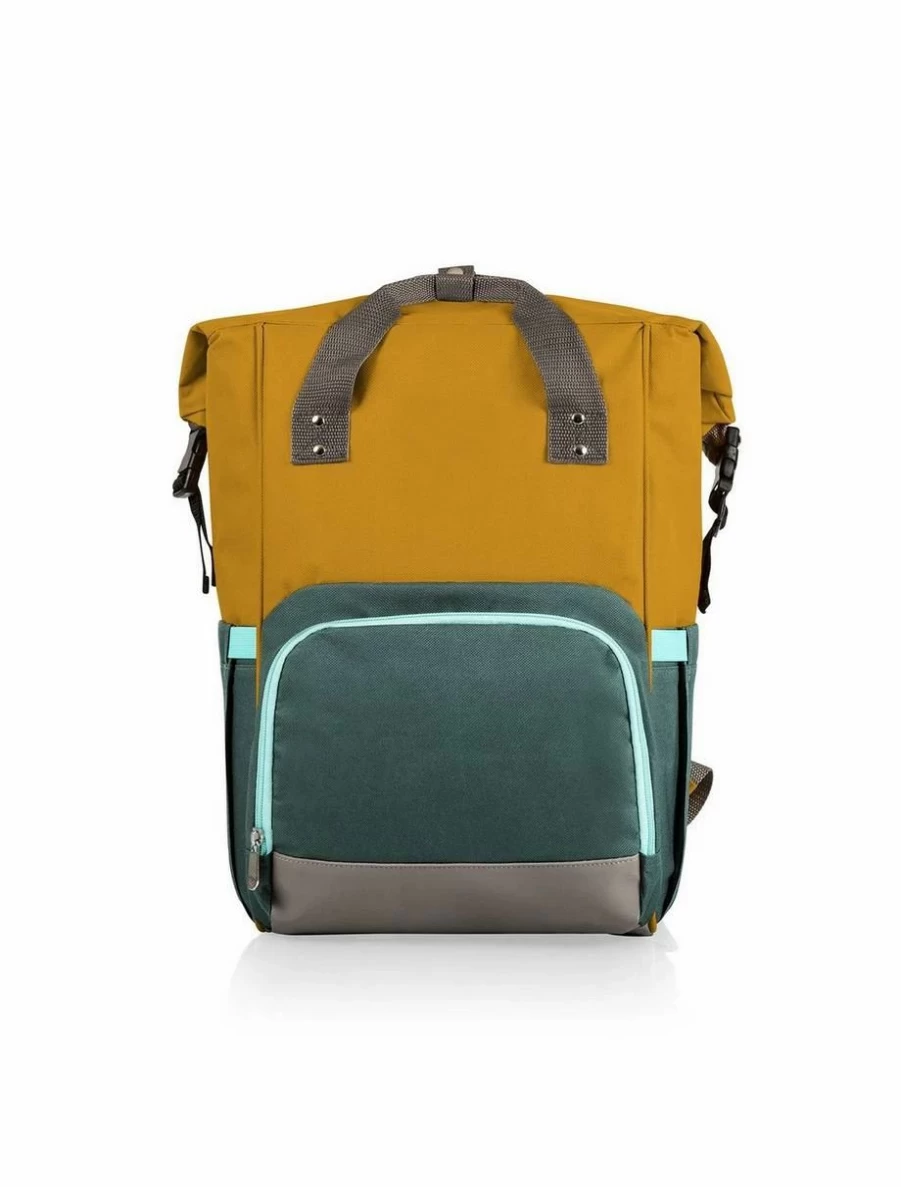 Mustard Roll-Top Cooler Backpack for Lunch On The Go