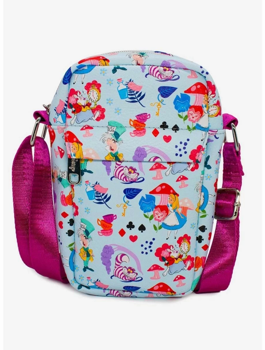 Disney Alice in Wonderland Vegan Leather Crossbody Bag - BoxLunch Exclusive Scatter Print Handbag