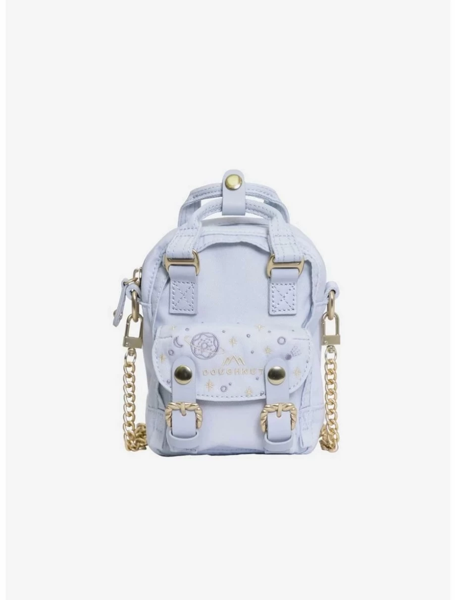 Limited Edition Blue Lotus Mini Crossbody Bag - Tiny Grace Stadium Design, Doughnut & Macaroon Theme