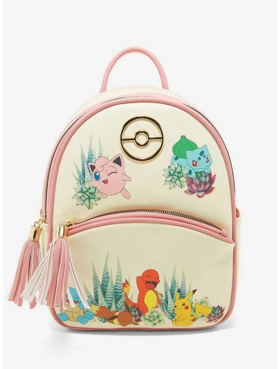 "Exclusive BoxLunch Mini Backpack Featuring Pokemon and Succulent Design"