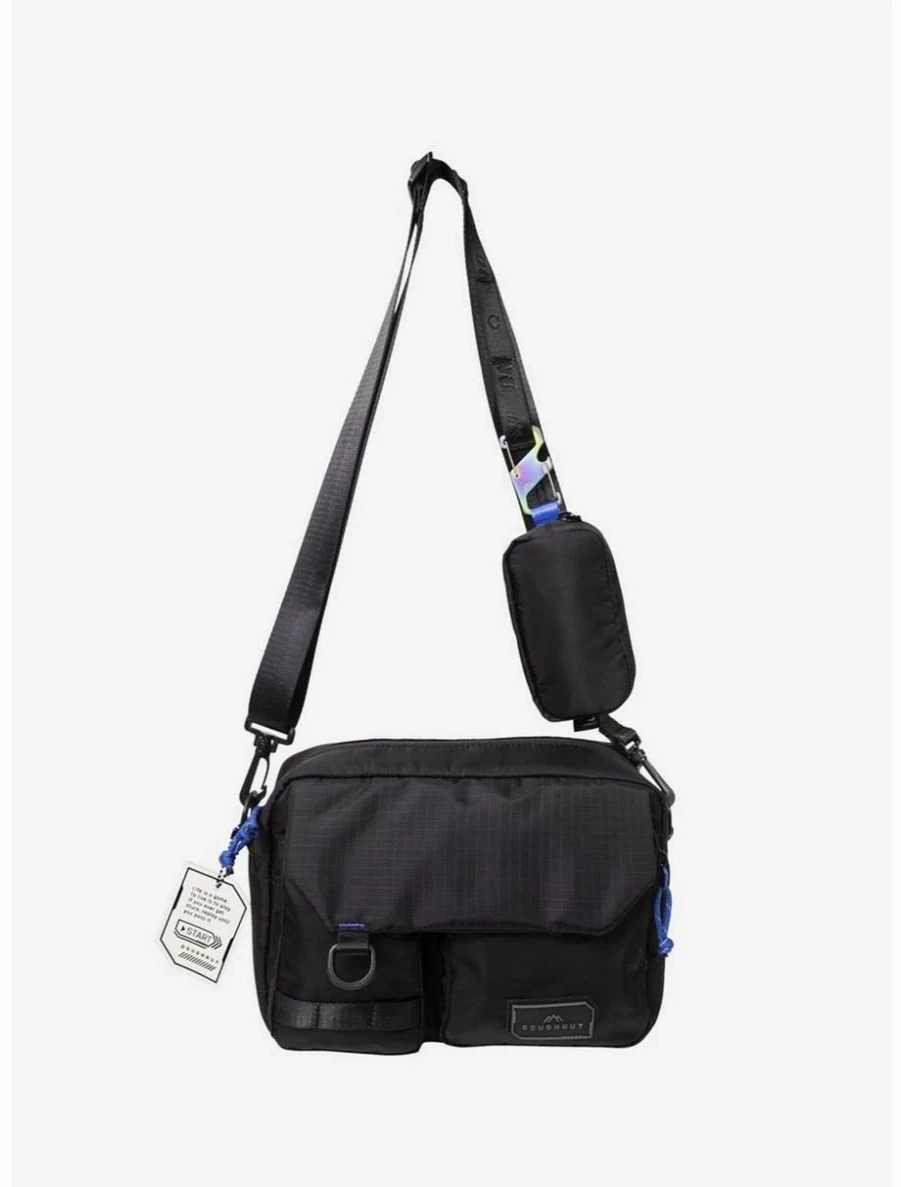 "BoxLunch Exclusive Doughnut Mission Black Crossbody Bag for Stylish Outfits"