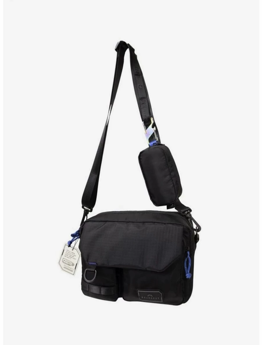 "BoxLunch Exclusive Doughnut Mission Black Crossbody Bag for Stylish Outfits"
