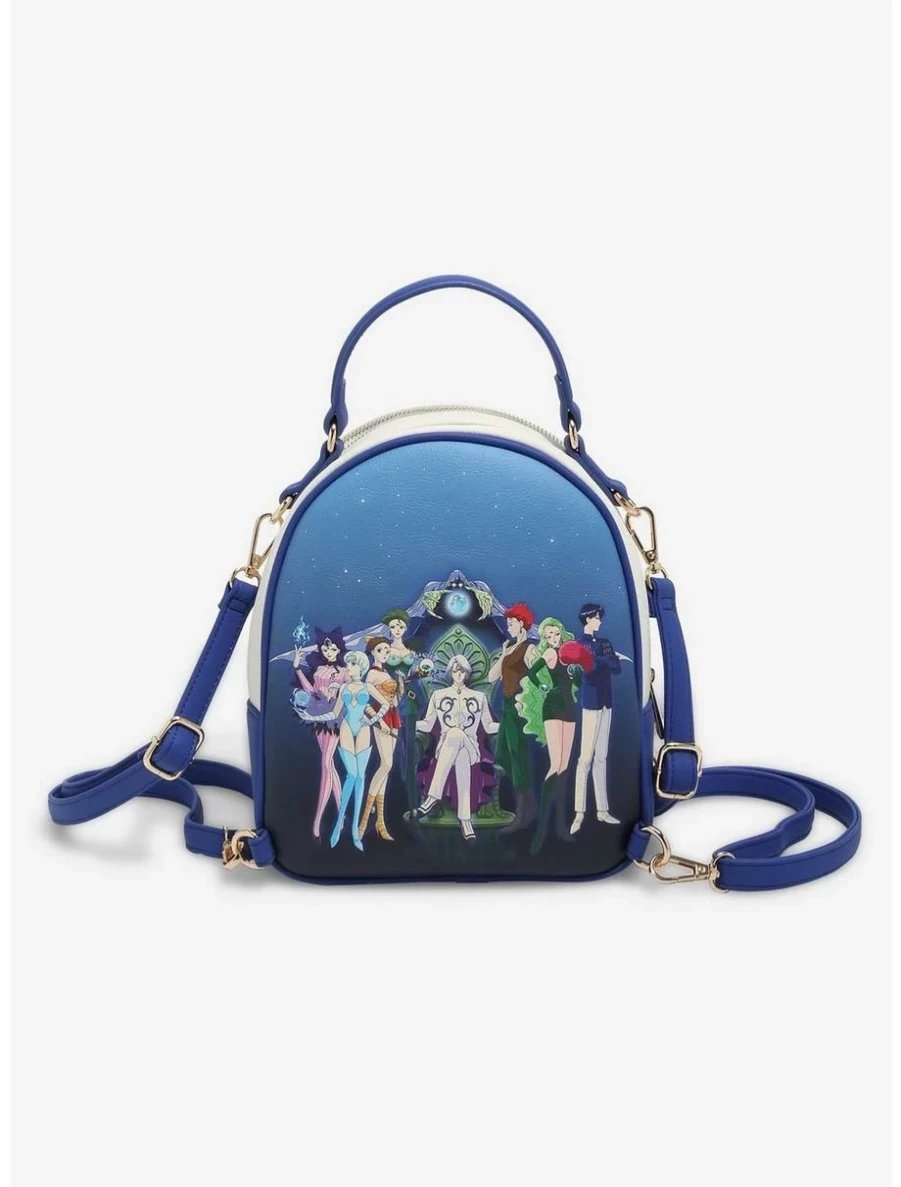"Pretty Guardian Sailor Moon Reversible Mini Backpack - Sailor Guardians & Black Moon Design - BoxLunch Exclusive"