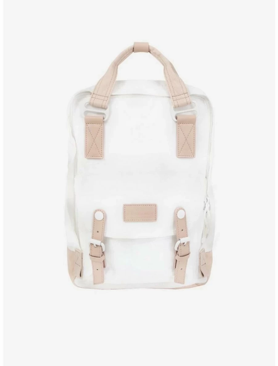 Milky Peach Doughnut Macaroon Backpack - Kawaii Pastel Aesthetic School Bag for Women & Girls