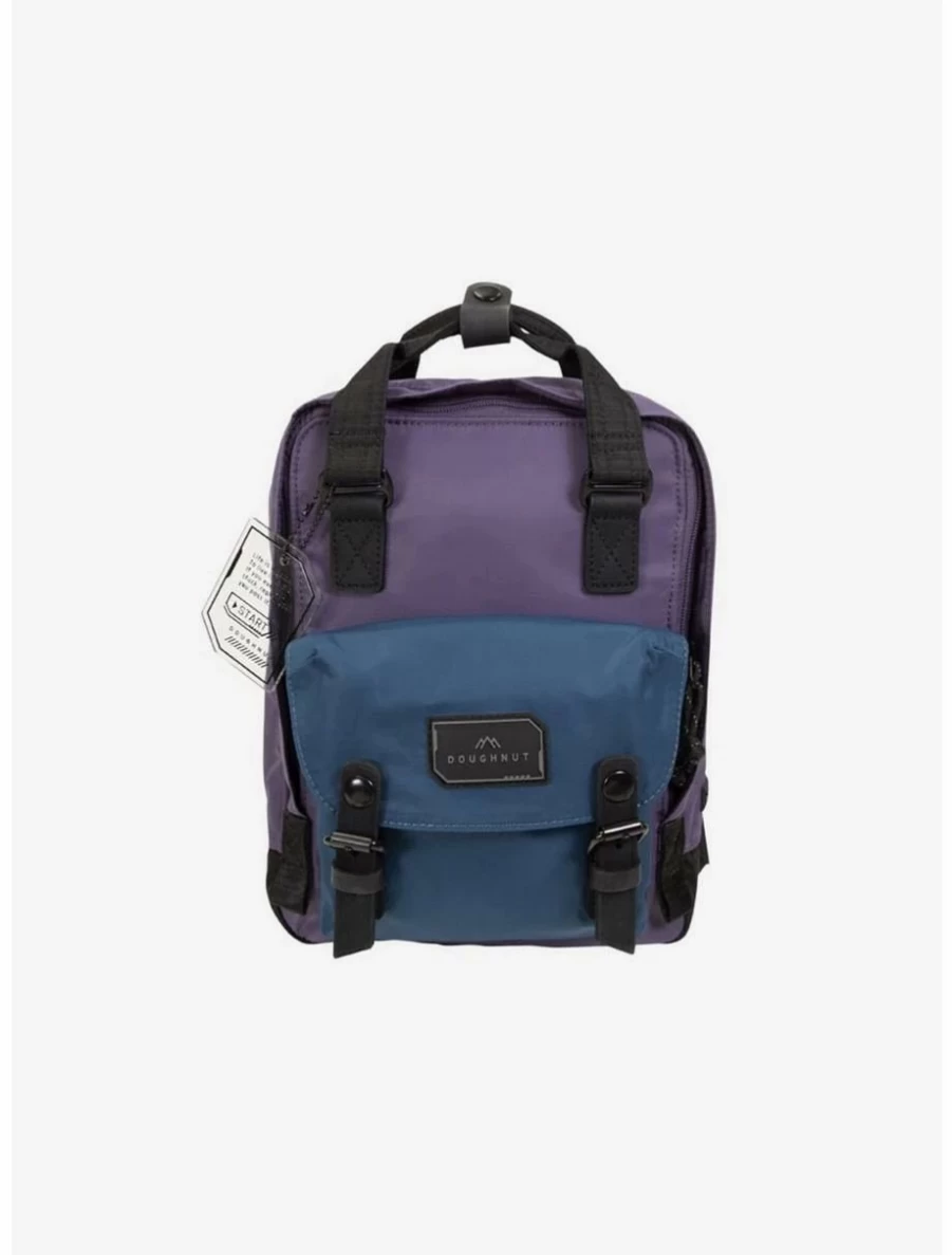 Purple Pansy & Dark Teal Mini Backpack - Doughnut Macaroon Gamescape Series