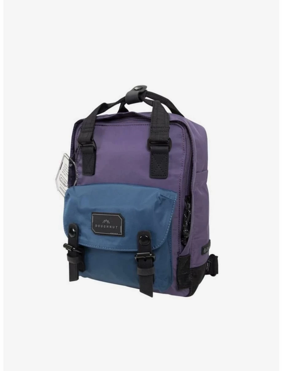 Purple Pansy & Dark Teal Mini Backpack - Doughnut Macaroon Gamescape Series