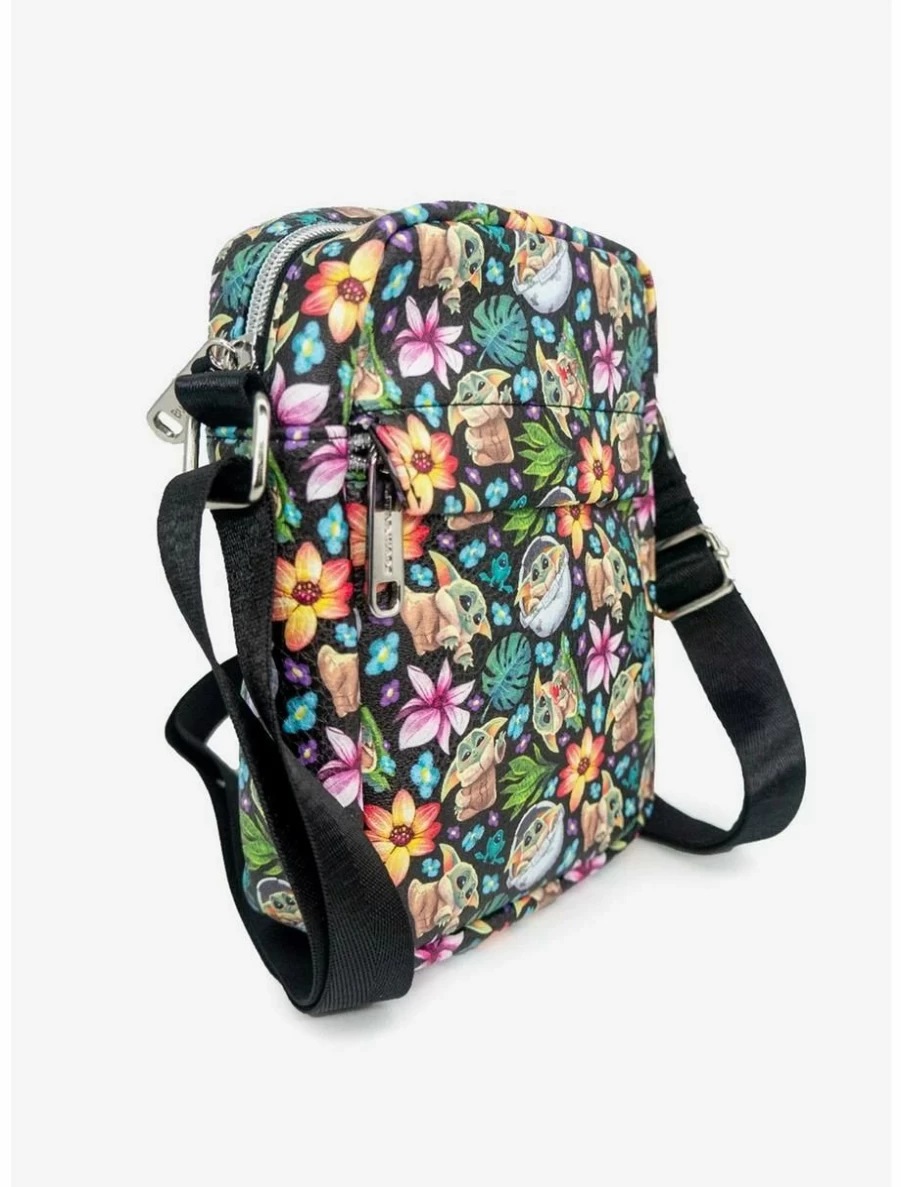 Star Wars The Mandalorian Baby Yoda Floral Print Crossbody Bag