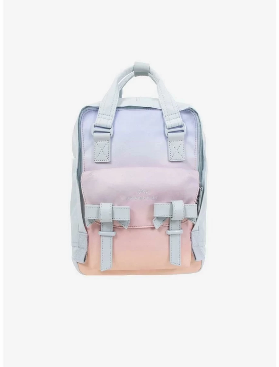 "BoxLunch Exclusive Doughnut Macaron Mini Backpack - Sky Blue Ribbon & Lotus Design"