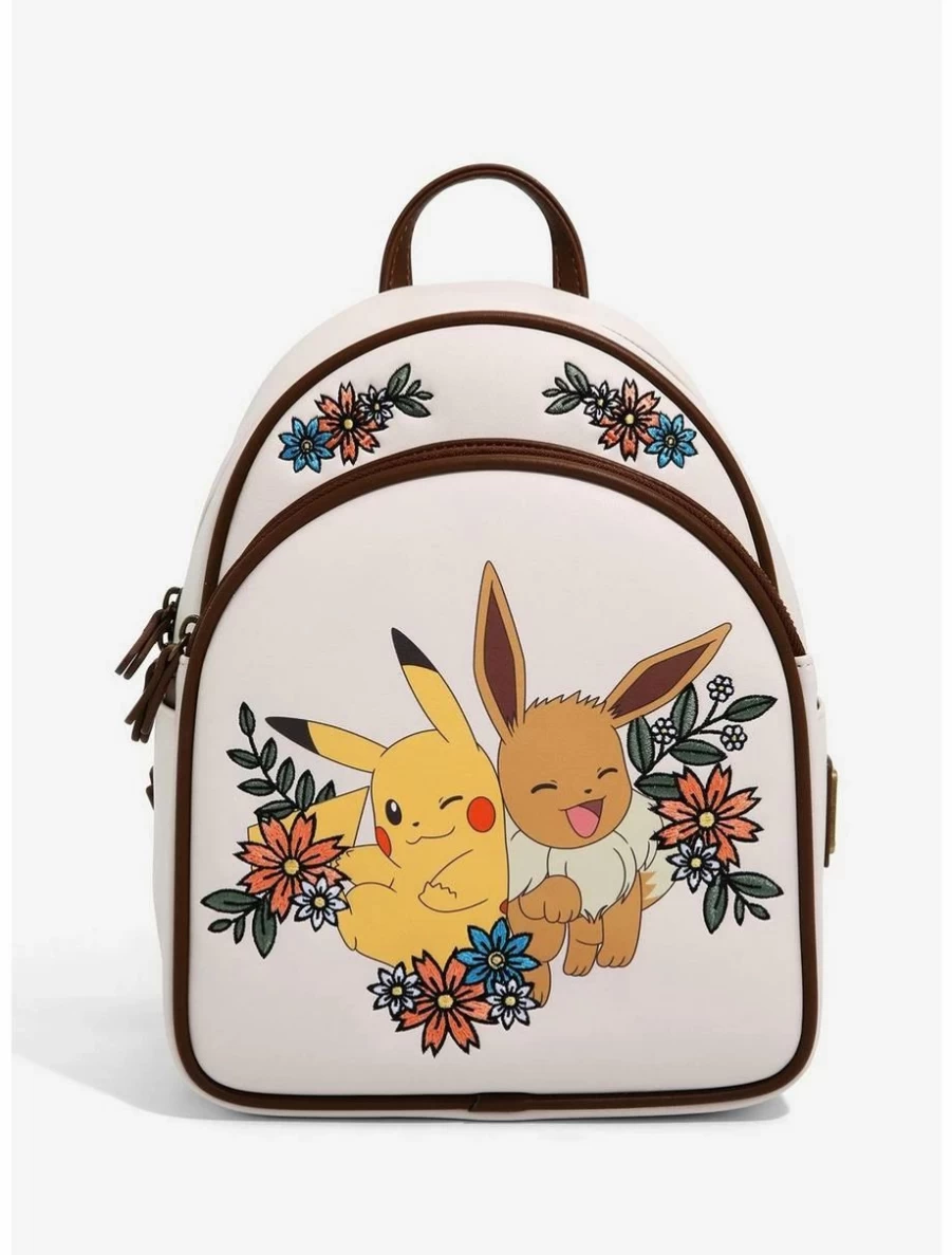 Loungefly Pokémon Pikachu and Eevee Floral Print Mini Backpack – BoxLunch Exclusive Collectible