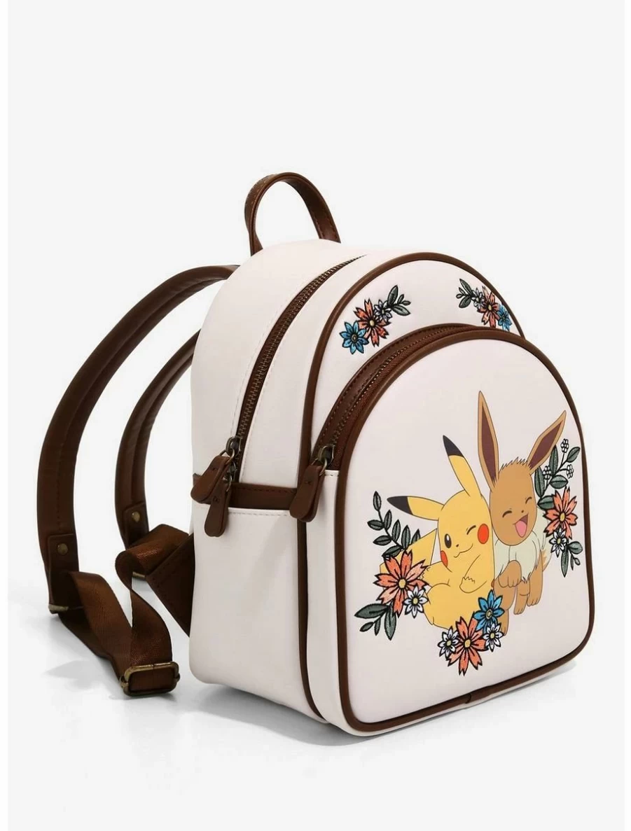 Loungefly Pokémon Pikachu and Eevee Floral Print Mini Backpack – BoxLunch Exclusive Collectible