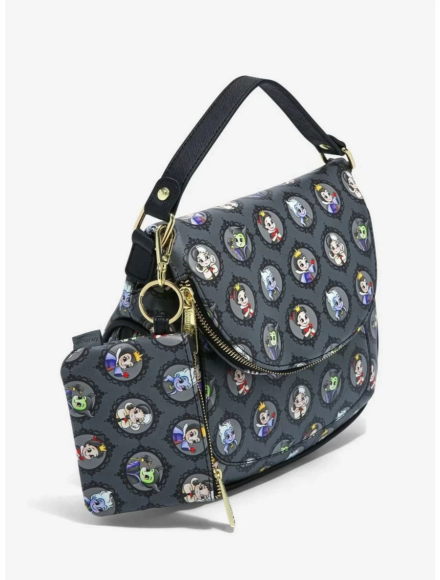 Disney Villains Chibi Portraits Crossbody Bag with Coin Purse - Loungefly Exclusive BoxLunch Edition