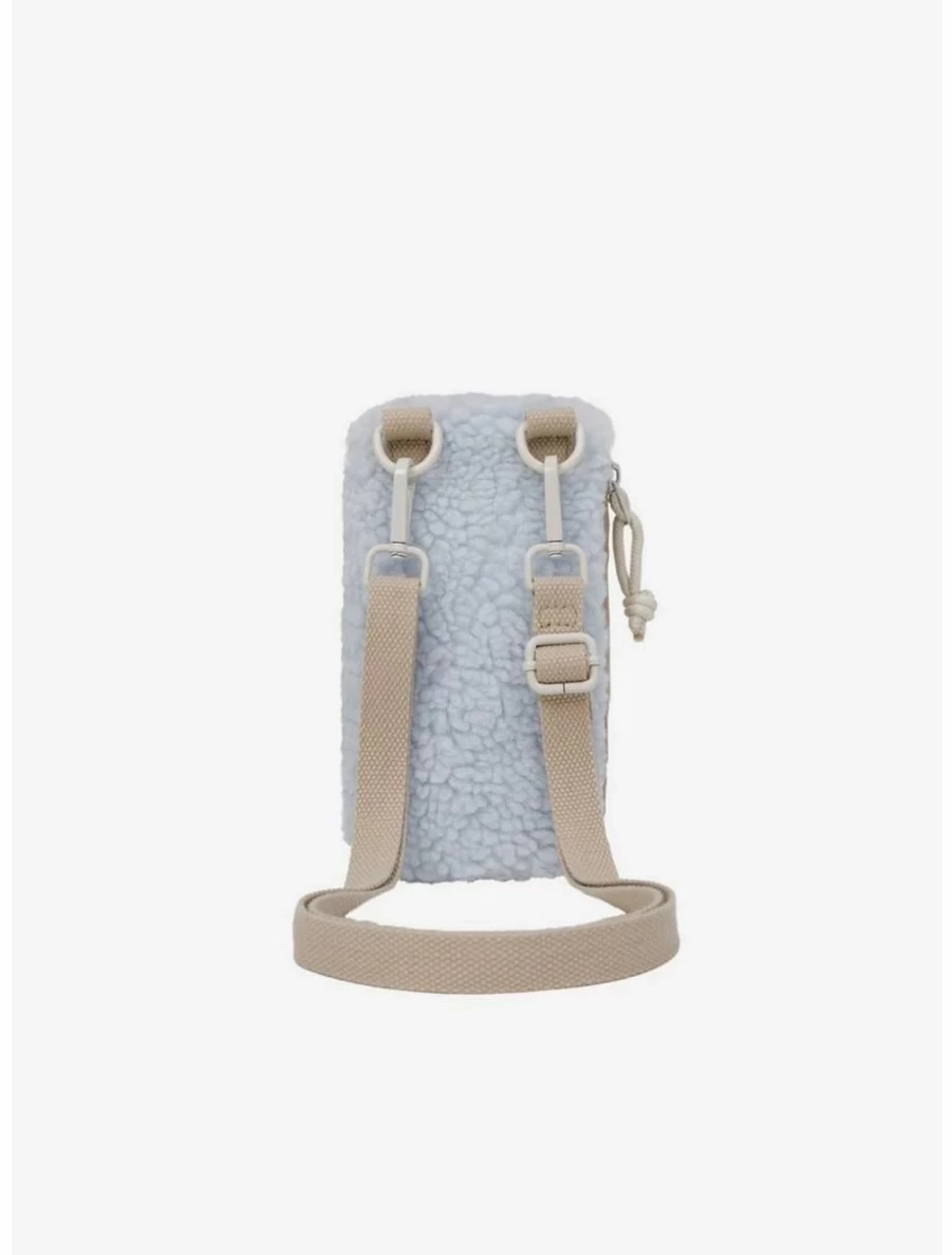 Fluffy Blue Lotus & Hazelnut Mini Crossbody Bag - Stylish Doughnut Design