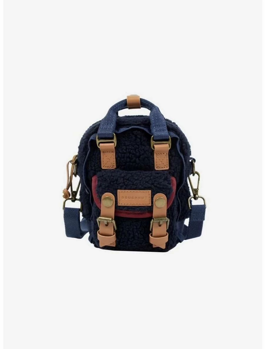 "BoxLunch Navy & Wine Fluffy Doughnut Macaron Crossbody Bag – Tiny Series"