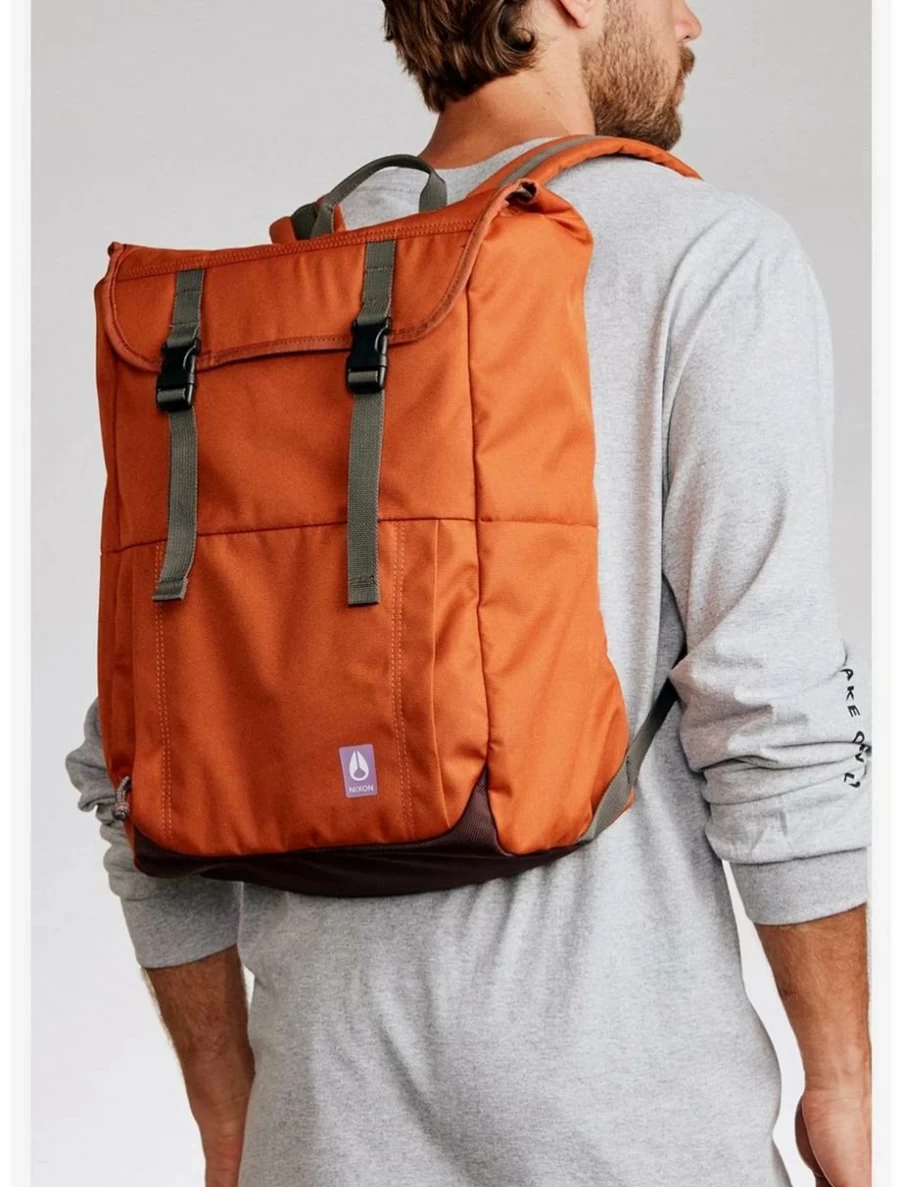 Vintage Orange Multi-Compartment Backpack by Nixon - Stylish & Durable Daypack for Travel & School