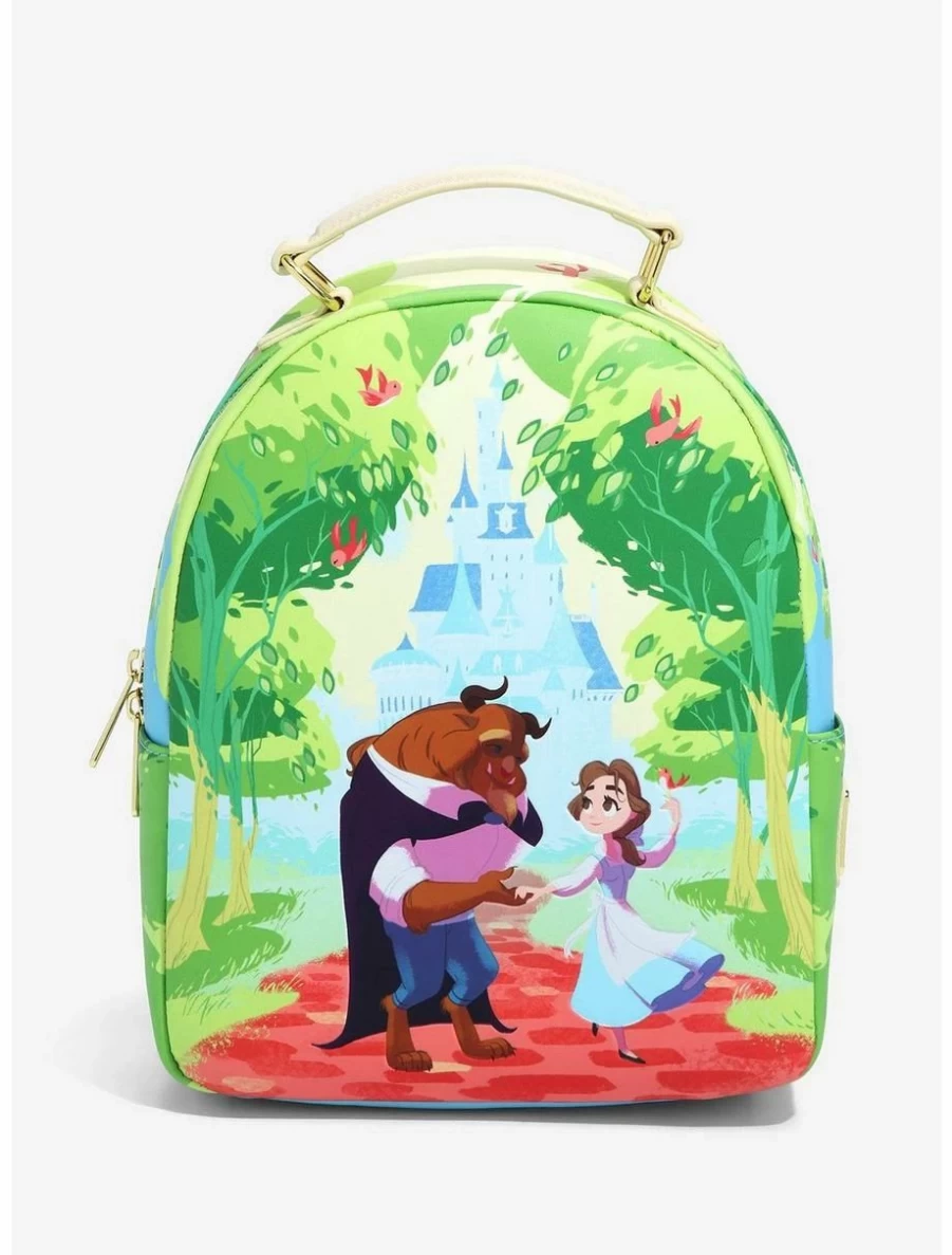 Loungefly Disney Beauty and the Beast Mini Backpack - Scenic Stroll Design - BoxLunch Exclusive Collectible