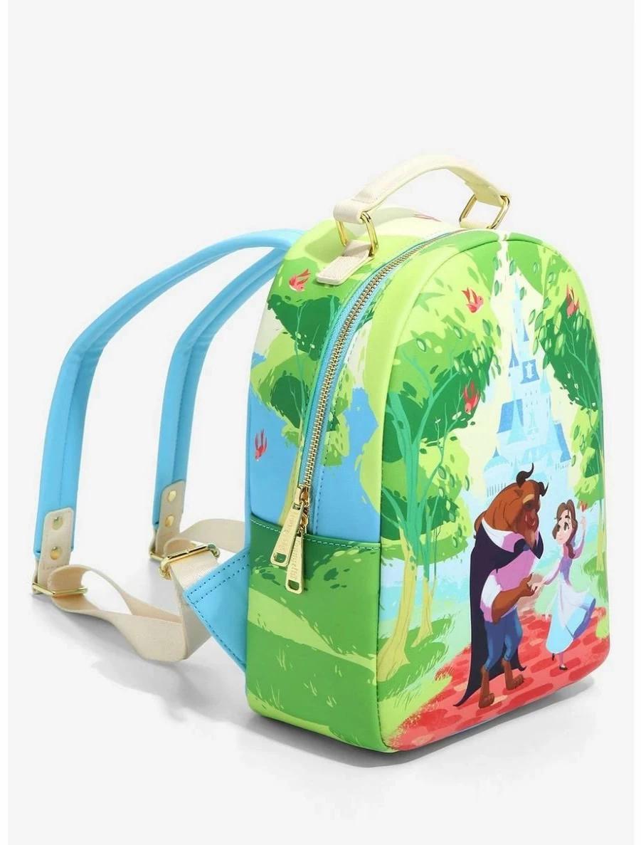 Loungefly Disney Beauty and the Beast Mini Backpack - Scenic Stroll Design - BoxLunch Exclusive Collectible