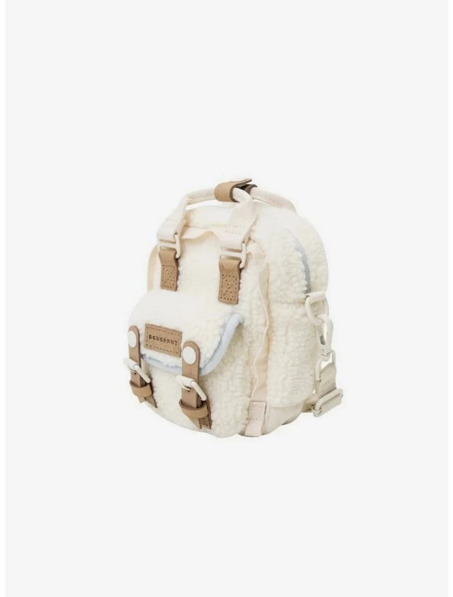 "BoxLunch Exclusive Doughnut Macaron Tiny Fluffy Series Cream & Blue Lotus Print Crossbody Bag"