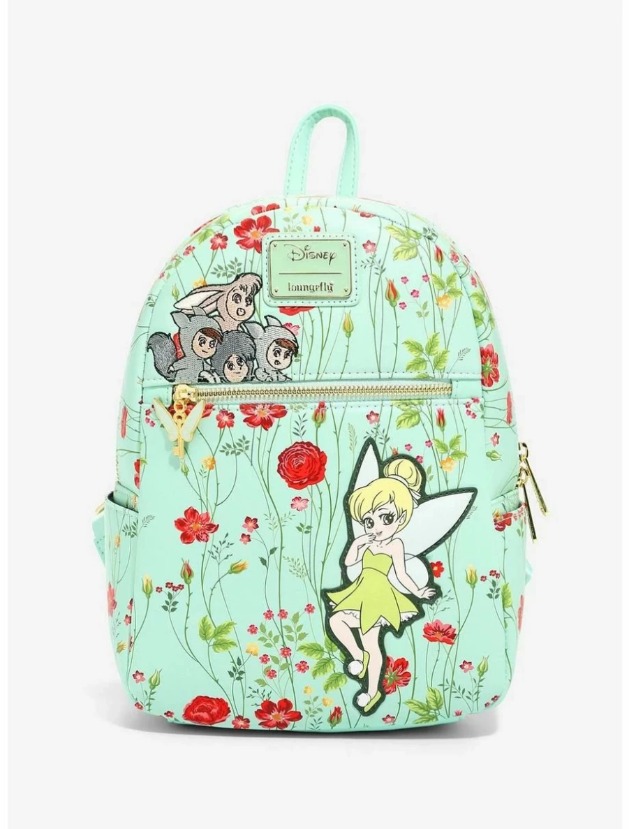 Disney Peter Pan Tinkerbell & Lost Boys Floral Mini Backpack by Loungefly - Boxlunch Exclusive