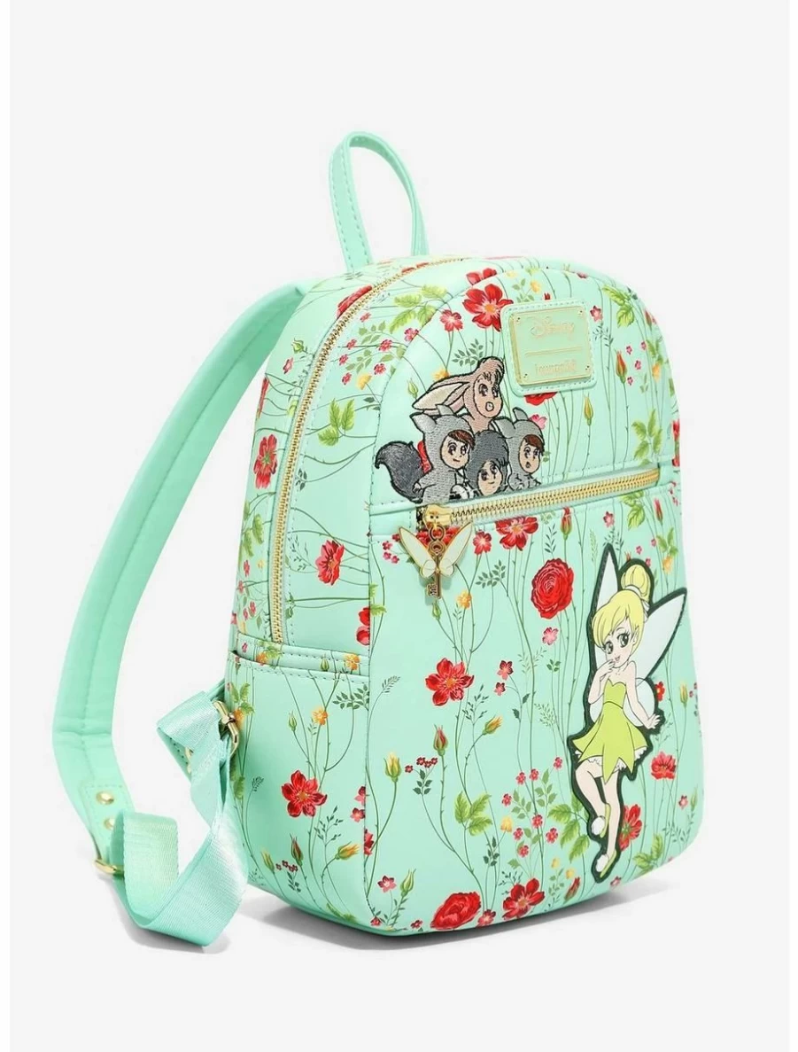 Disney Peter Pan Tinkerbell & Lost Boys Floral Mini Backpack by Loungefly - Boxlunch Exclusive