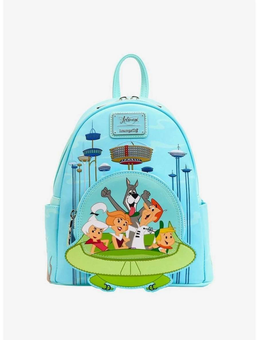 Loungefly The Jetsons Spaceship Mini Backpack - Retro Cartoon Group Portrait Design