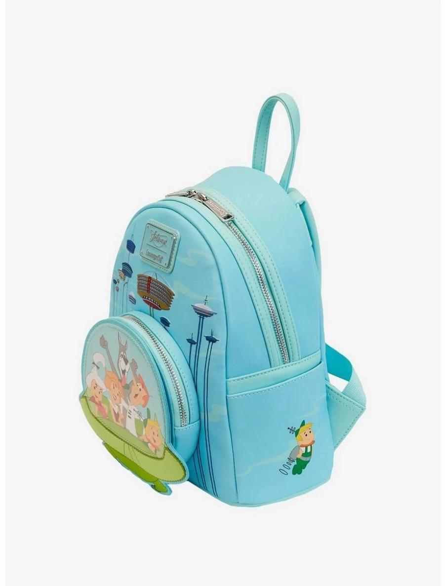 Loungefly The Jetsons Spaceship Mini Backpack - Retro Cartoon Group Portrait Design