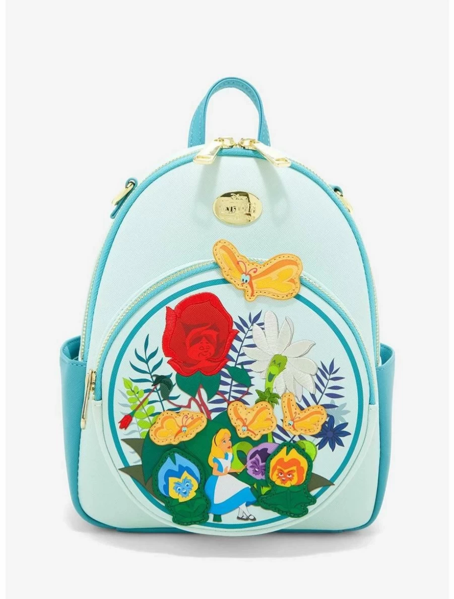 Disney Alice in Wonderland Singing Flowers Mini Backpack for Women & Girls - Cute Floral Design Lightweight Daypack