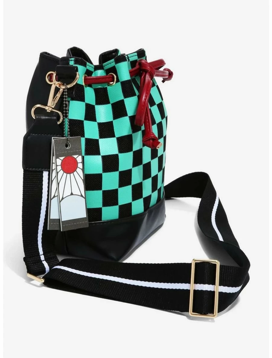 "Demon Slayer Tanjiro Crossbody Bucket Bag - BoxLunch Exclusive Anime Merchandise"