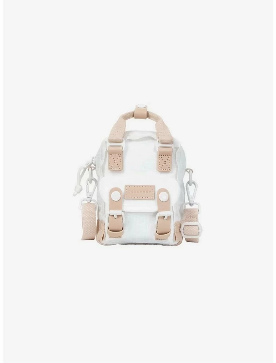 Milky Peach Mini Crossbody Bag - Doughnut Macaroon Tiny Milkshake Design