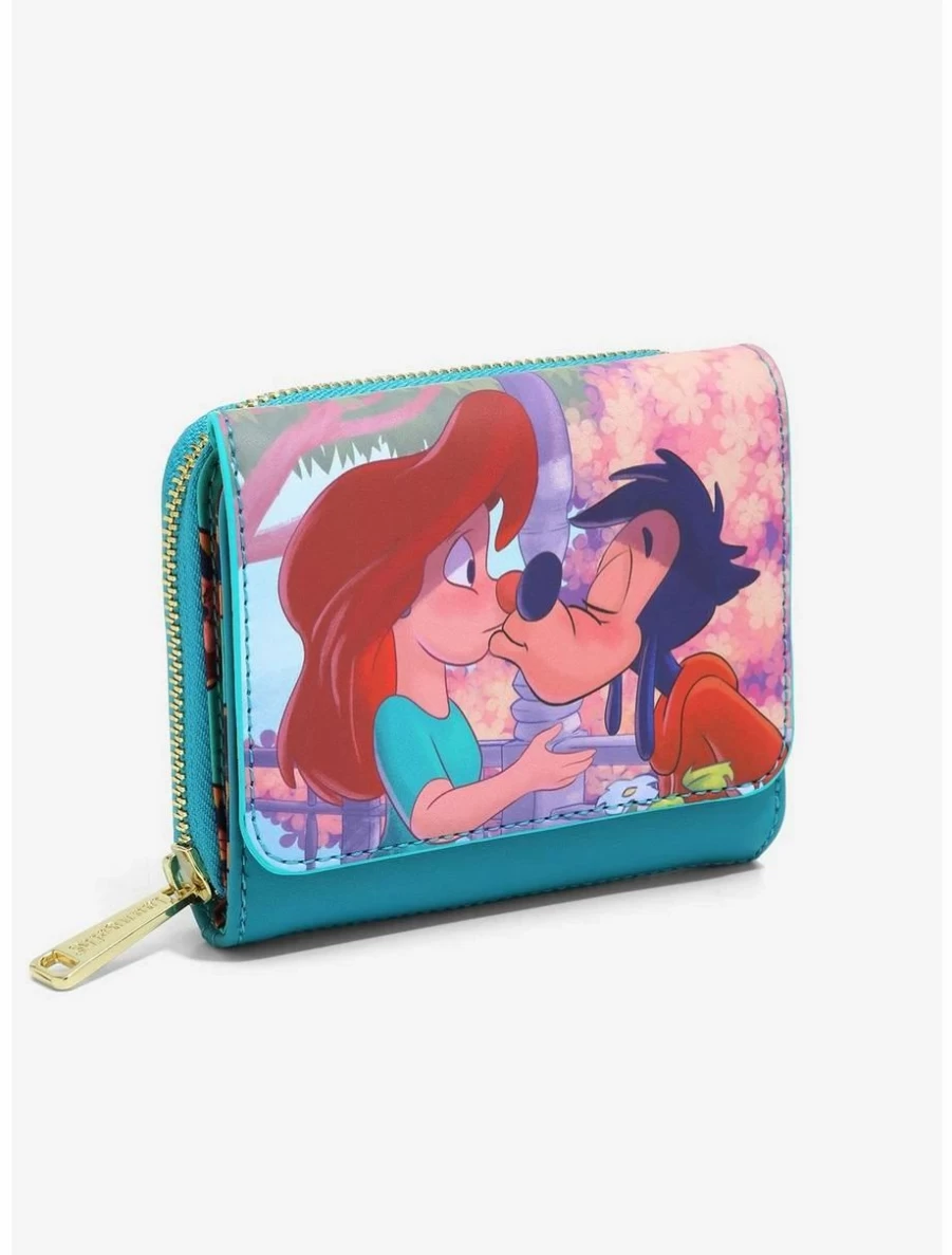 Loungefly Disney A Goofy Movie Roxanne & Max Kiss Compact Wallet BoxLunch Exclusive