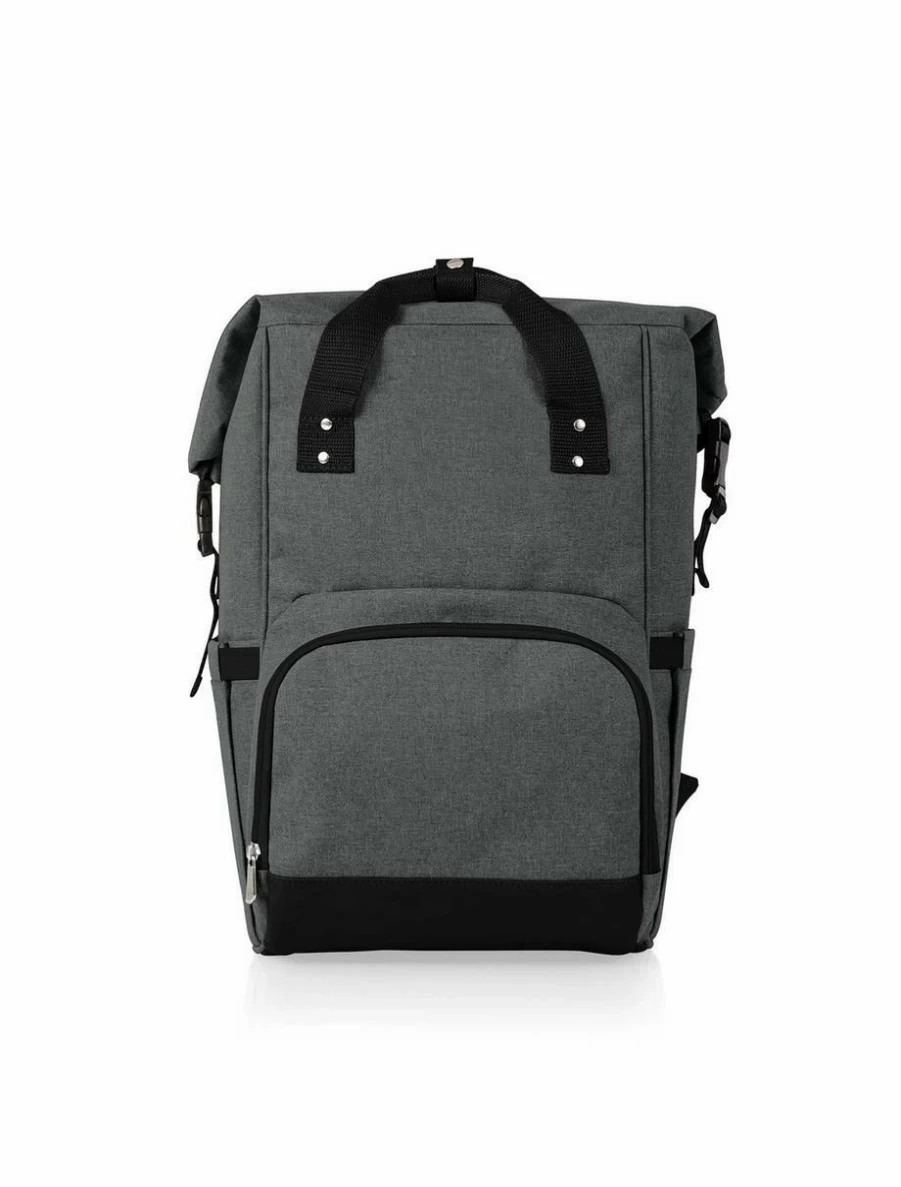 "Heather Gray Roll-Top Cooler Backpack for Lunch On The Go – Insulated & Portable"