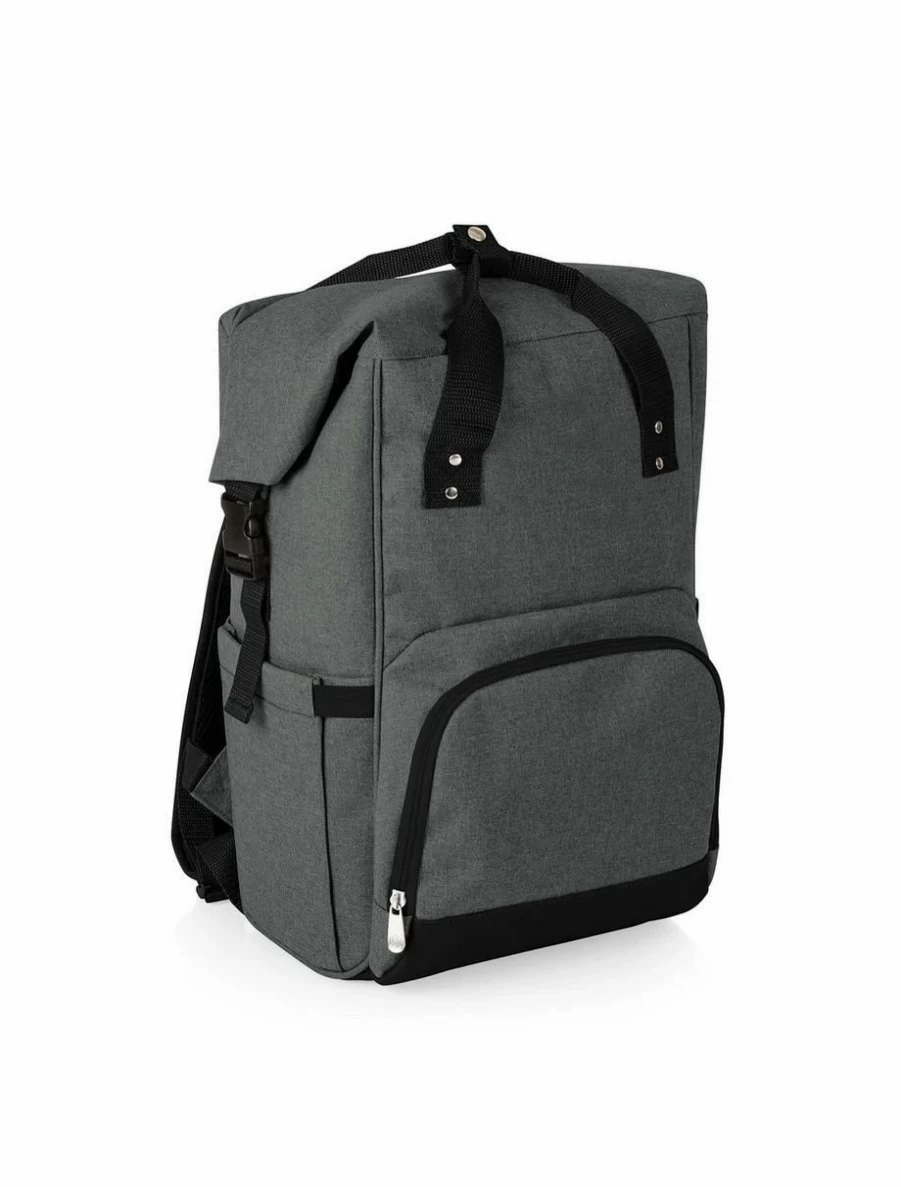 "Heather Gray Roll-Top Cooler Backpack for Lunch On The Go – Insulated & Portable"