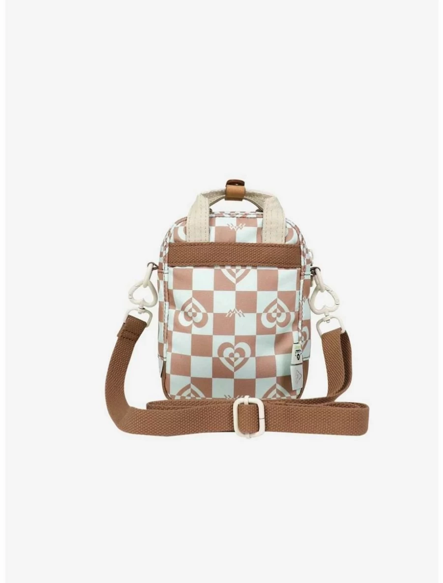 Mini Crossbody Bag - Doughnut & Macaron Kaleido Design, Mushroom Charm, Tiny Stadium Shape