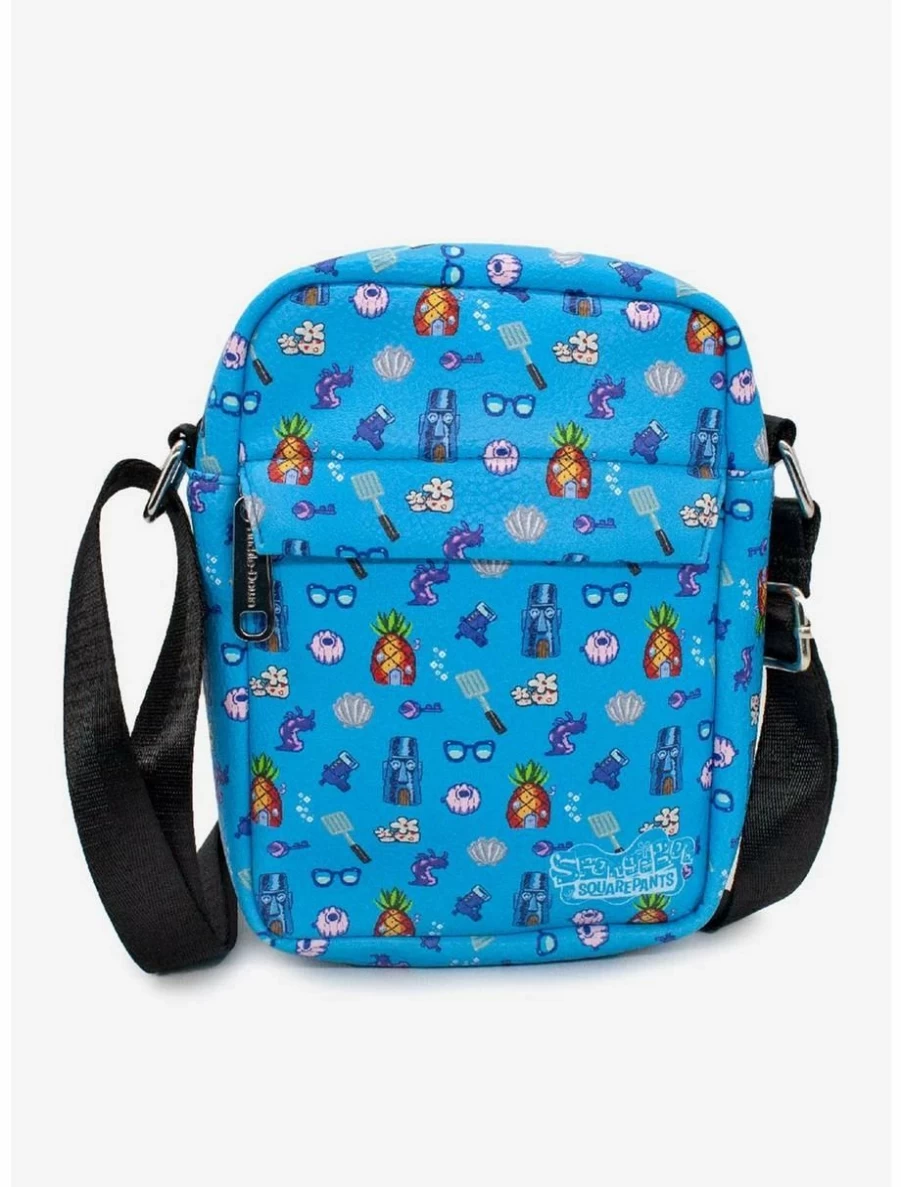 Spongebob Squarepants Vegan Leather Crossbody Bag - Under The Sea Themed Lunch Box Style Purse