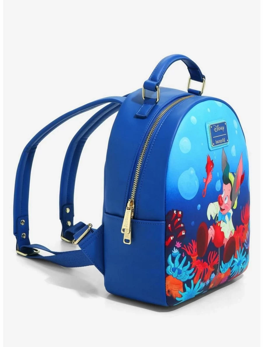 Loungefly Disney Pinocchio Underwater Themed Mini Backpack Exclusive at BoxLunch