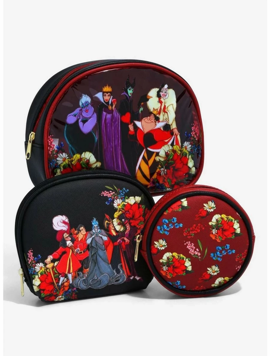 "Disney Villains Floral Cosmetic Bag Set - Exclusive BoxLunch Collection"