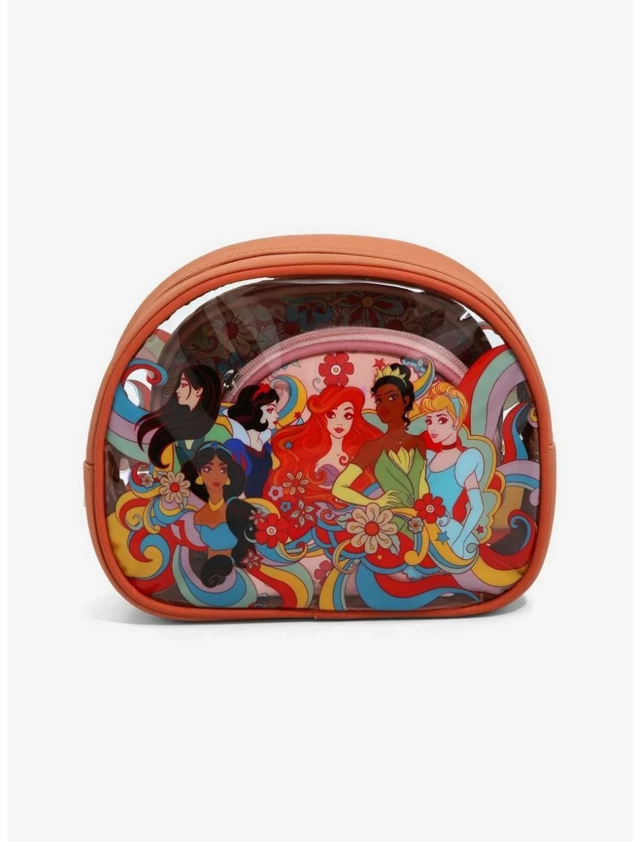 Disney Princess Retro Group Portrait Makeup Bag Set - BoxLunch Exclusive Cosmetic Pouch