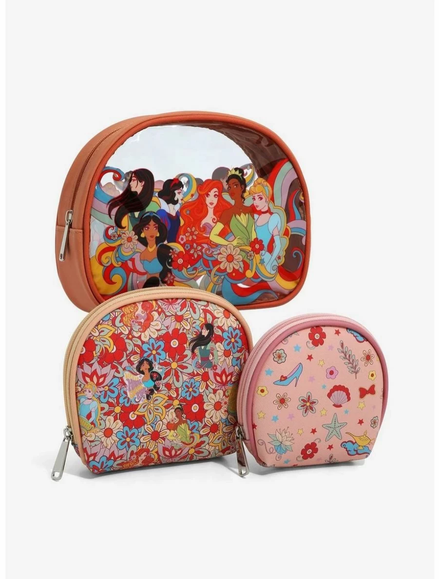 Disney Princess Retro Group Portrait Makeup Bag Set - BoxLunch Exclusive Cosmetic Pouch