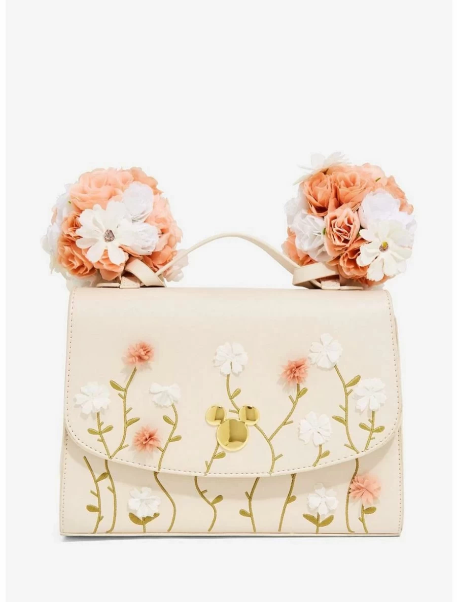 Disney Minnie Mouse Floral Handbag Crossbody Purse BoxLunch Exclusive Women's Fashion Accessory