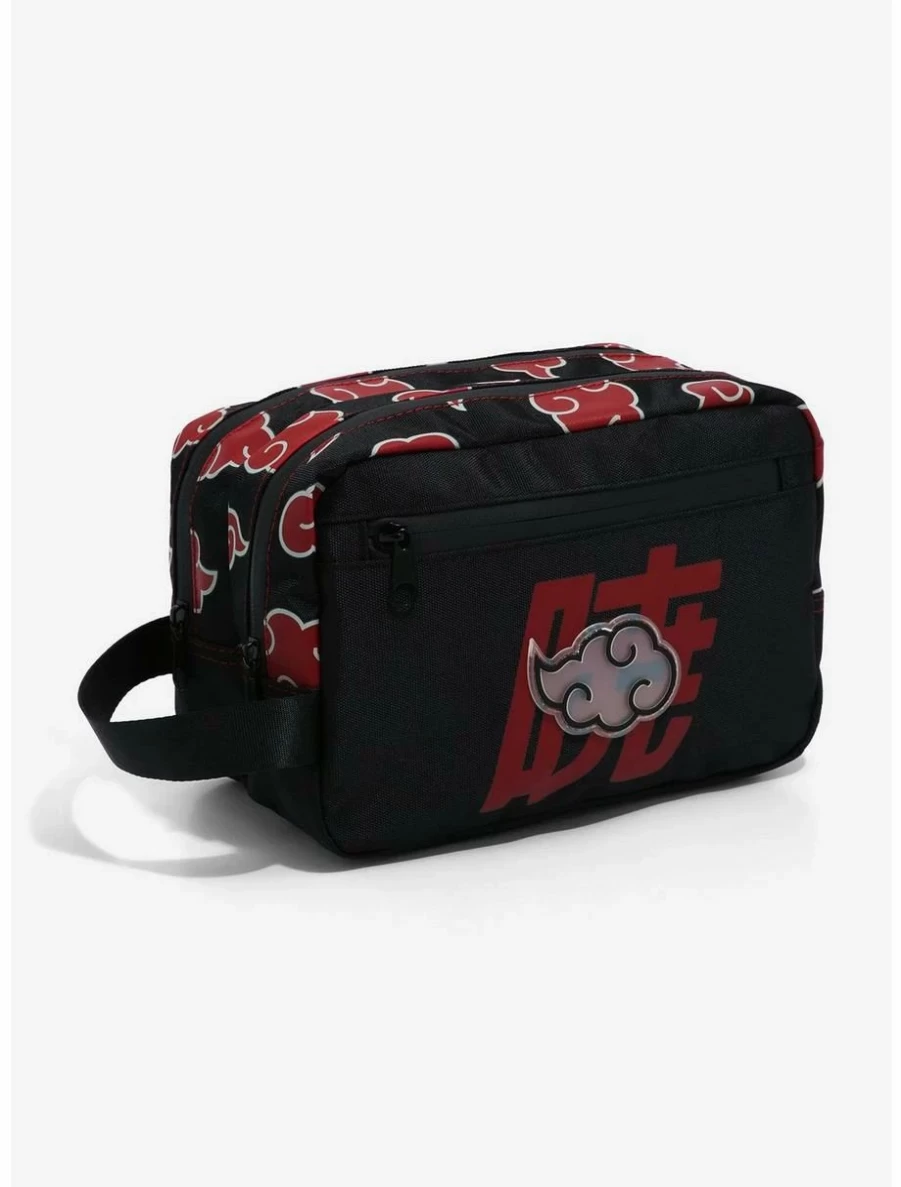 "Naruto Shippuden Akatsuki Cloud Design Toiletry Bag for Anime Fans"