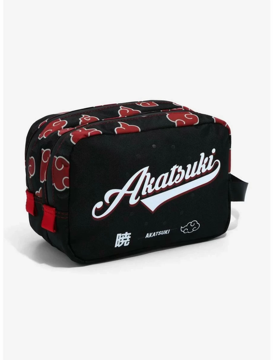 "Naruto Shippuden Akatsuki Cloud Design Toiletry Bag for Anime Fans"