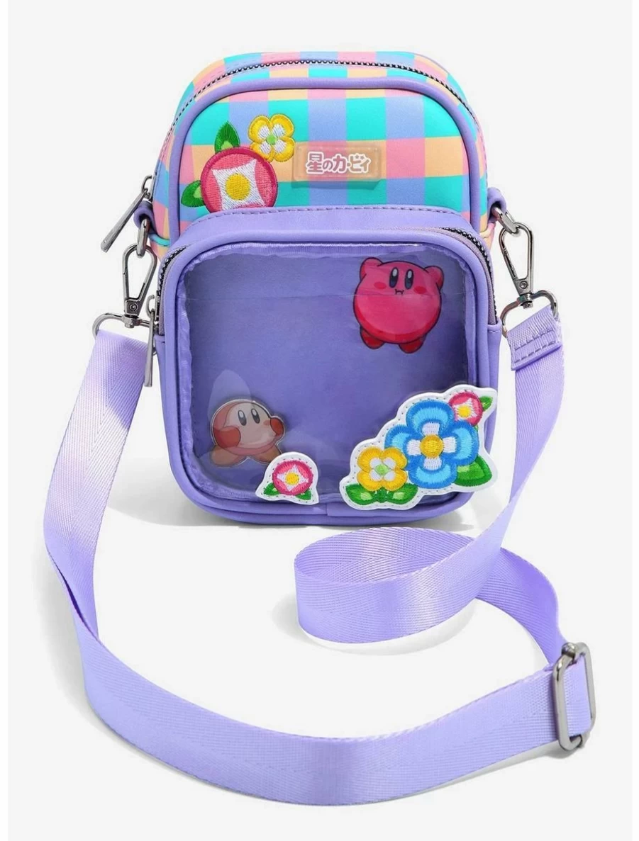 "Nintendo Kirby Checkered Floral Crossbody Bag - BoxLunch Exclusive Collector's Item"
