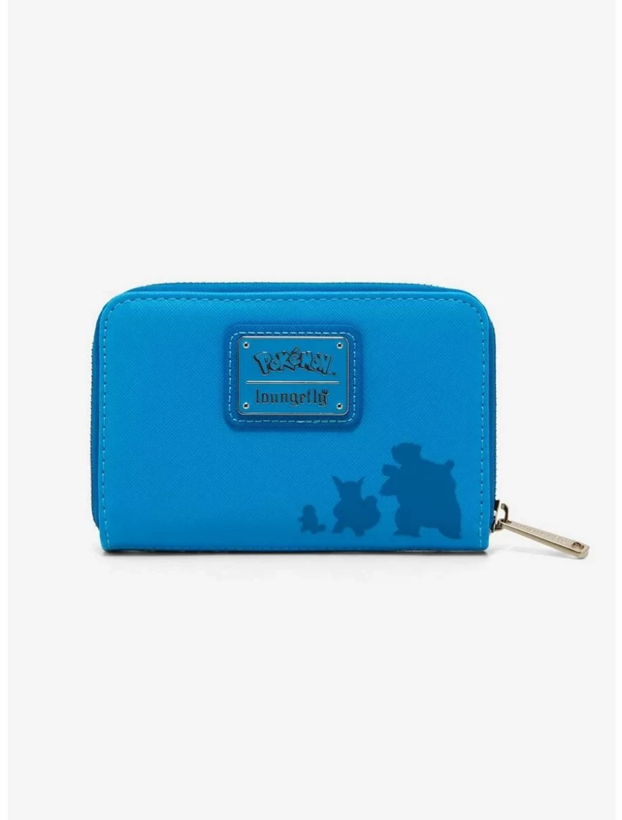 Loungefly Pokemon Squirtle Evolution Zip Wallet - Cute Water-Type Character Design Small Pouch